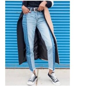 High Rise Color Block Jeans